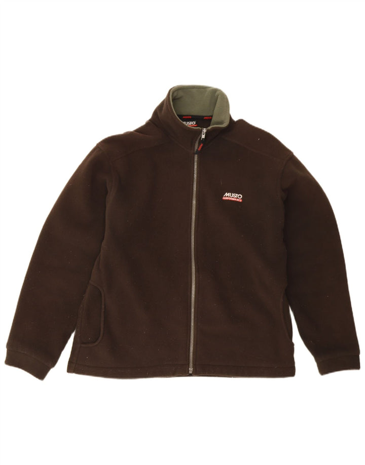 Musto Womens Fleece Jacket UK 12 Medium Brown Polyester
