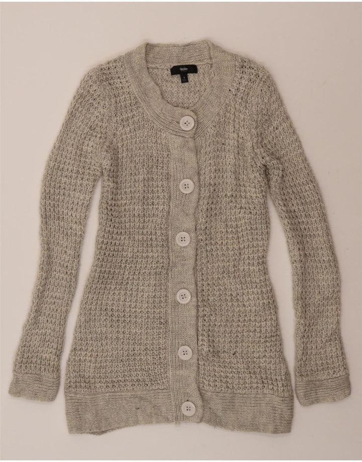 MOSSIMO Womens Longline Cardigan Sweater UK 10 Small Grey Acrylic Vintage Mossimo and Second-Hand Mossimo from Messina Hembry 