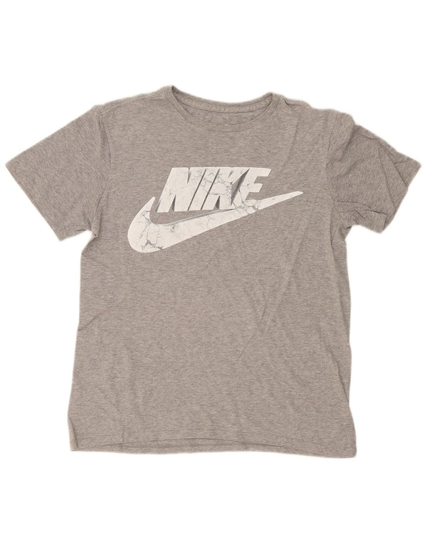 Nike Mens Athletic Cut Graphic T-Shirt Top Small Grey Flecked