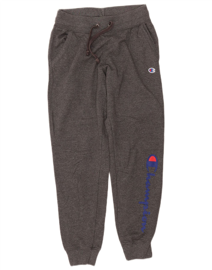CHAMPION Womens Graphic Tracksuit Trousers Joggers UK 10 Small  Grey