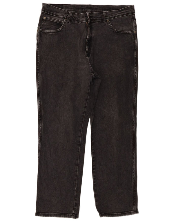 Wrangler Mens Regular Fit Straight Jeans W38 L30 Grey Cotton