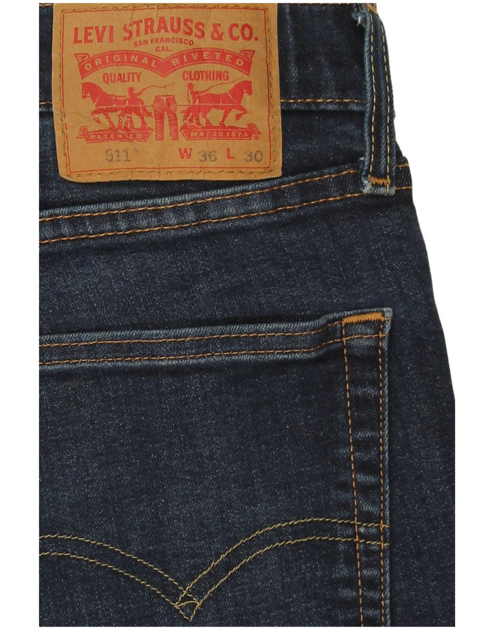 Levi's Mens 511 Slim Jeans W36 L30 Navy Blue Cotton