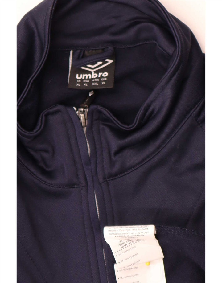 Umbro Mens Pullover Tracksuit Top Jacket XL Navy Blue Polyester