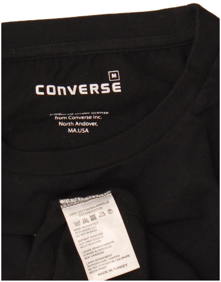 Converse Mens Graphic Top Long Sleeve Medium Black Cotton