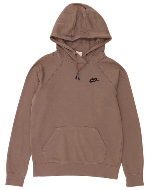 Nike Womens Oversized Hoodie Jumper UK 6 XS Grey Cotton