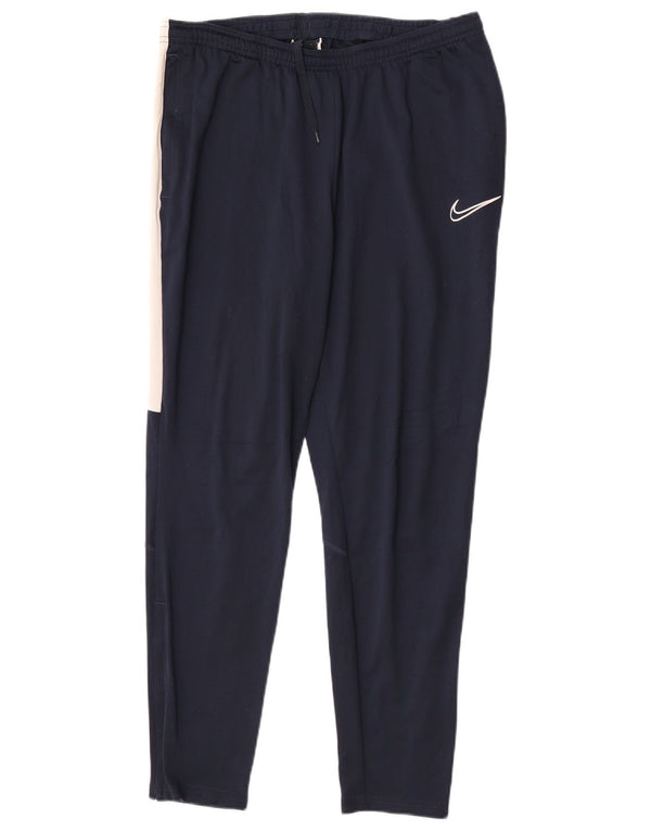 Adidas Mens Dri Fit Tracksuit Trousers Large Navy Blue Colourblock