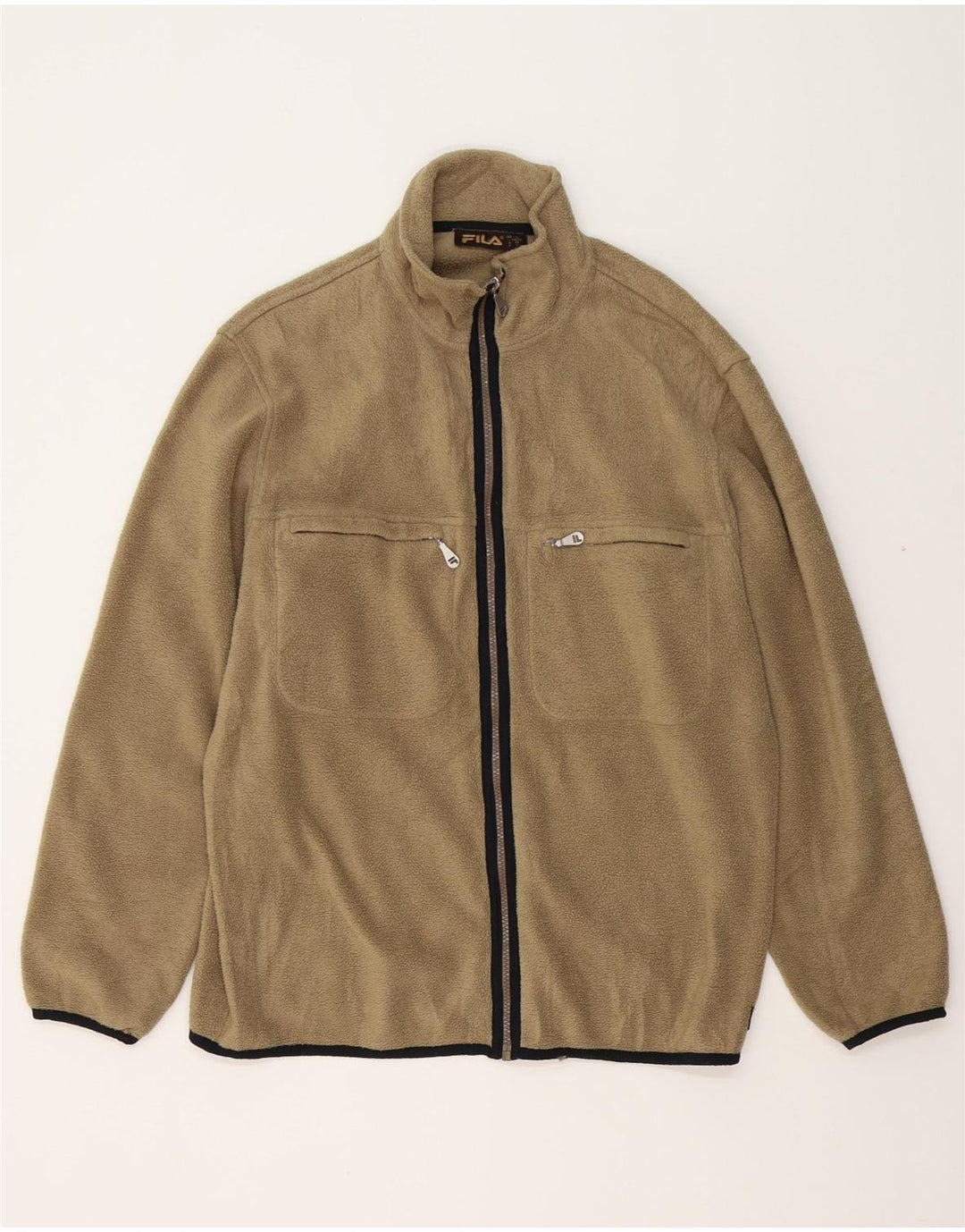 FILA Mens Fleece Jacket UK 40 Large Beige
