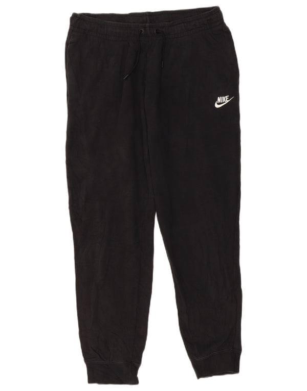 NIKE Womens Tracksuit Trousers Joggers UK 14 Medium Black Cotton