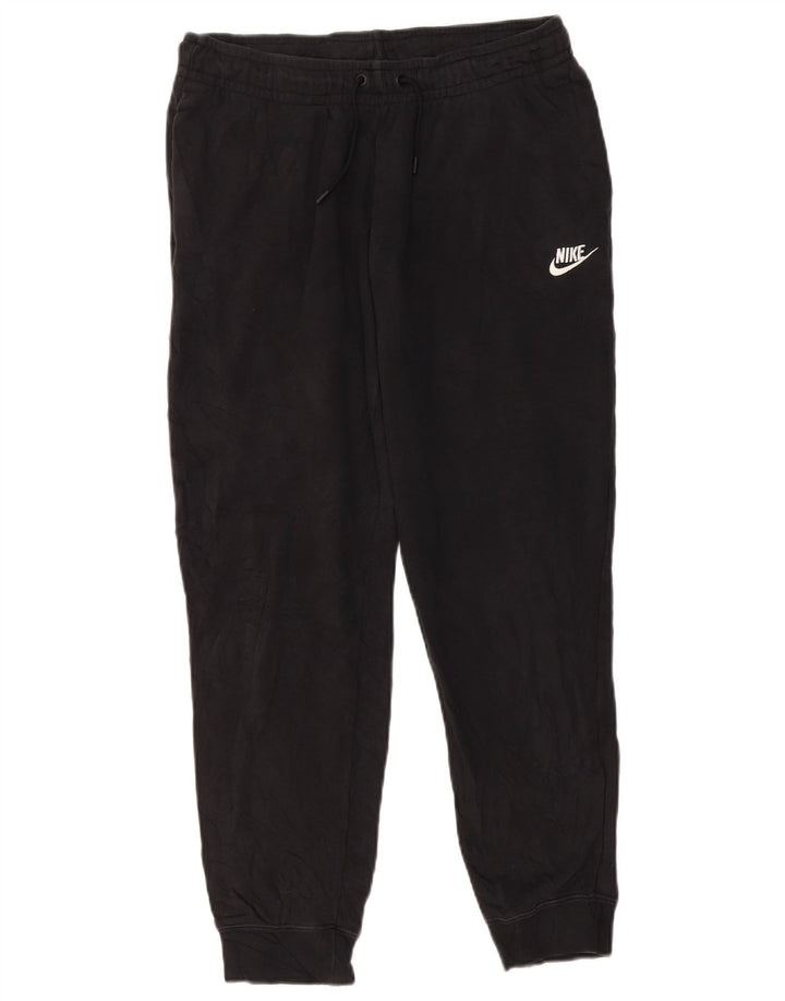 NIKE Womens Tracksuit Trousers Joggers UK 14 Medium Black Cotton