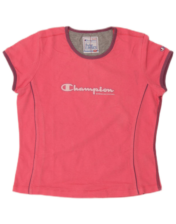Champion Womens Heritage Classics Graphic T-Shirt Top UK 12 Medium Pink