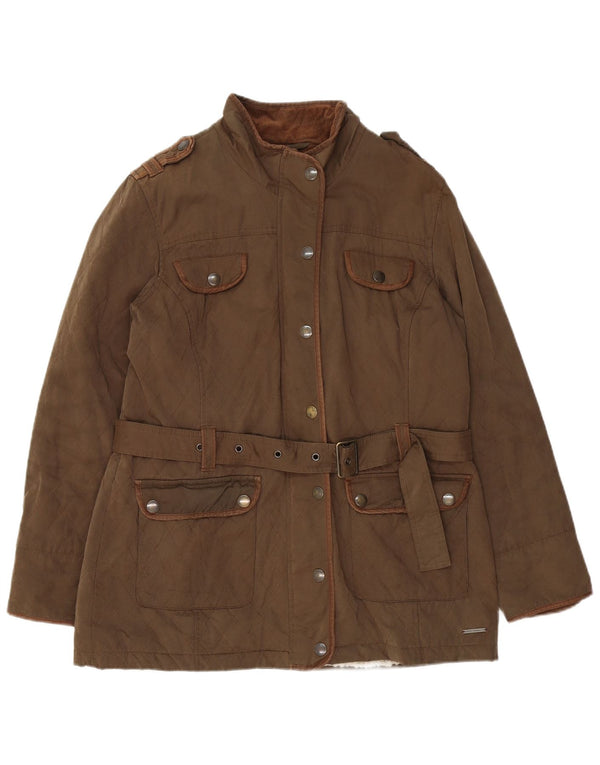 Crew Clothing Womens Military Windbreaker Jacket UK 18 XL Brown Cotton