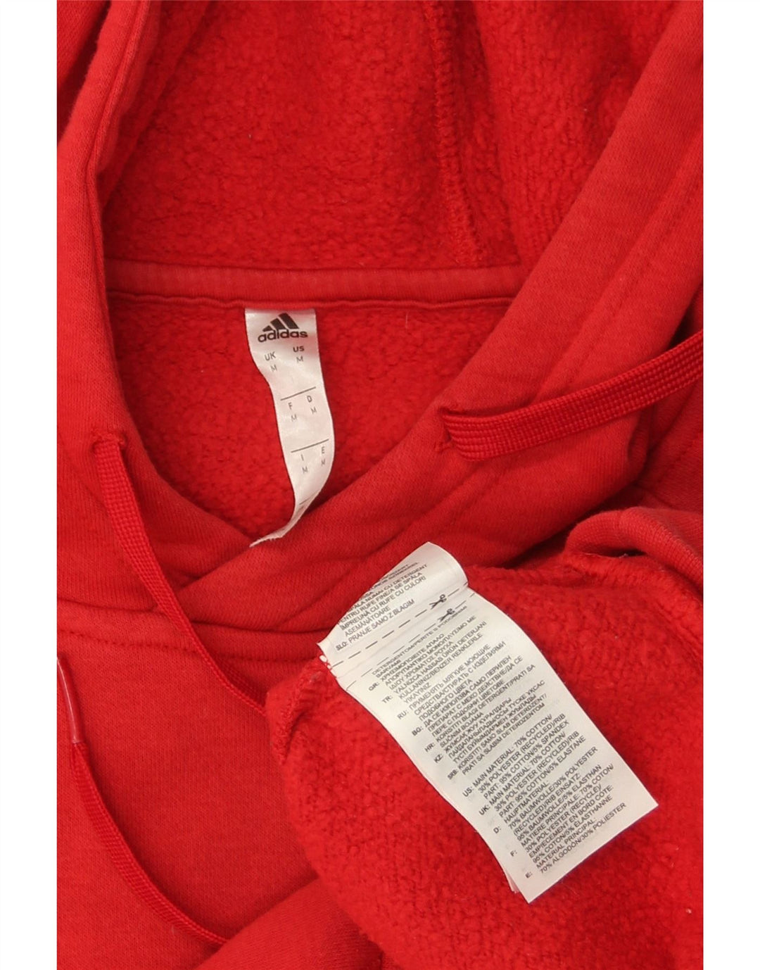 ADIDAS Mens Hoodie Jumper Medium Red Cotton