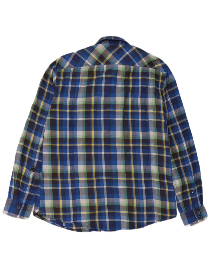 Esprit Mens Flannel Shirt 2XL Blue Check Cotton