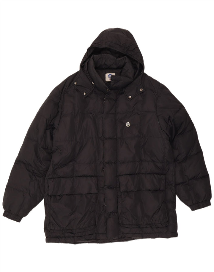 NORTH SAILS Mens Hooded Padded Coat UK 42 XL Black Polyamide