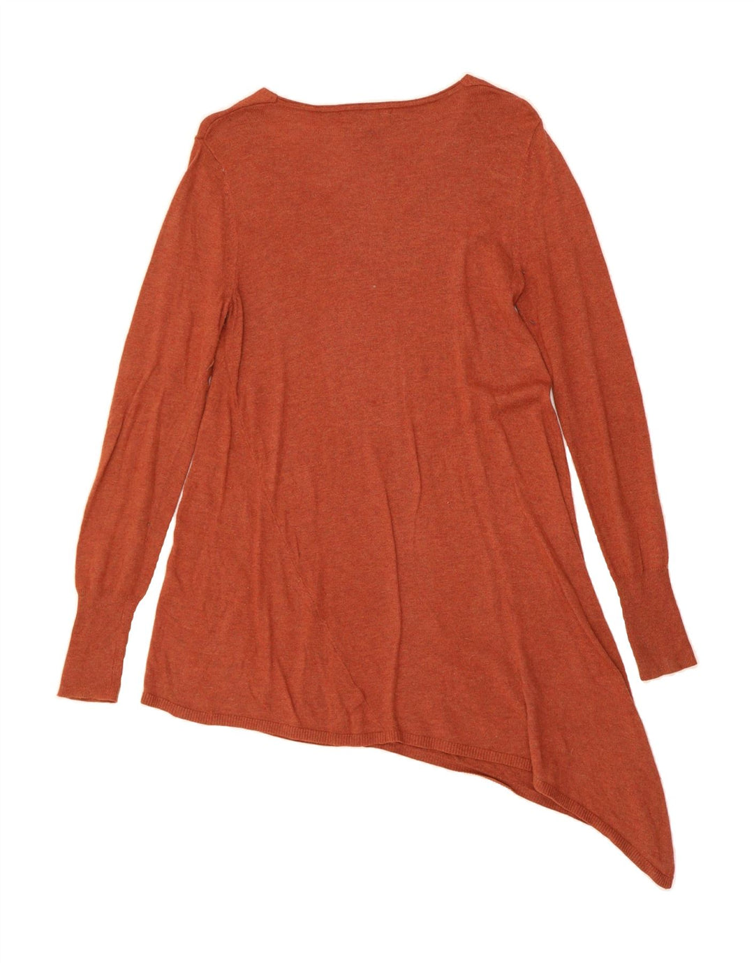 MOSSIMO Womens Asymmetric V-Neck Jumper Sweater UK 12 Medium Orange Nylon Vintage Mossimo and Second-Hand Mossimo from Messina Hembry 