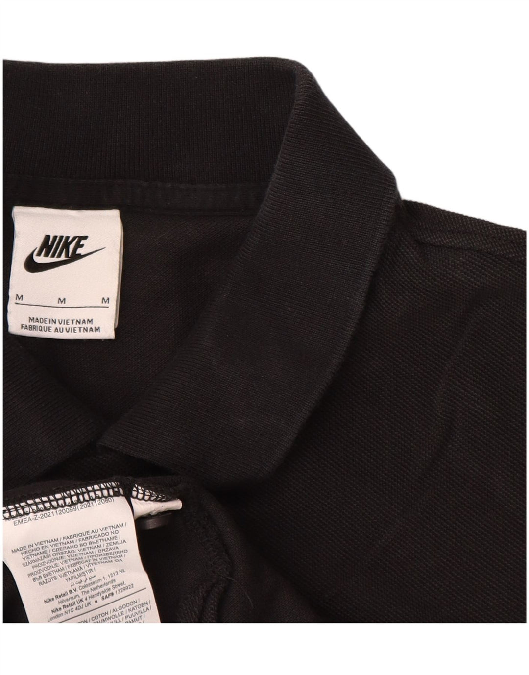 Nike Mens Polo Shirt Medium Black Cotton