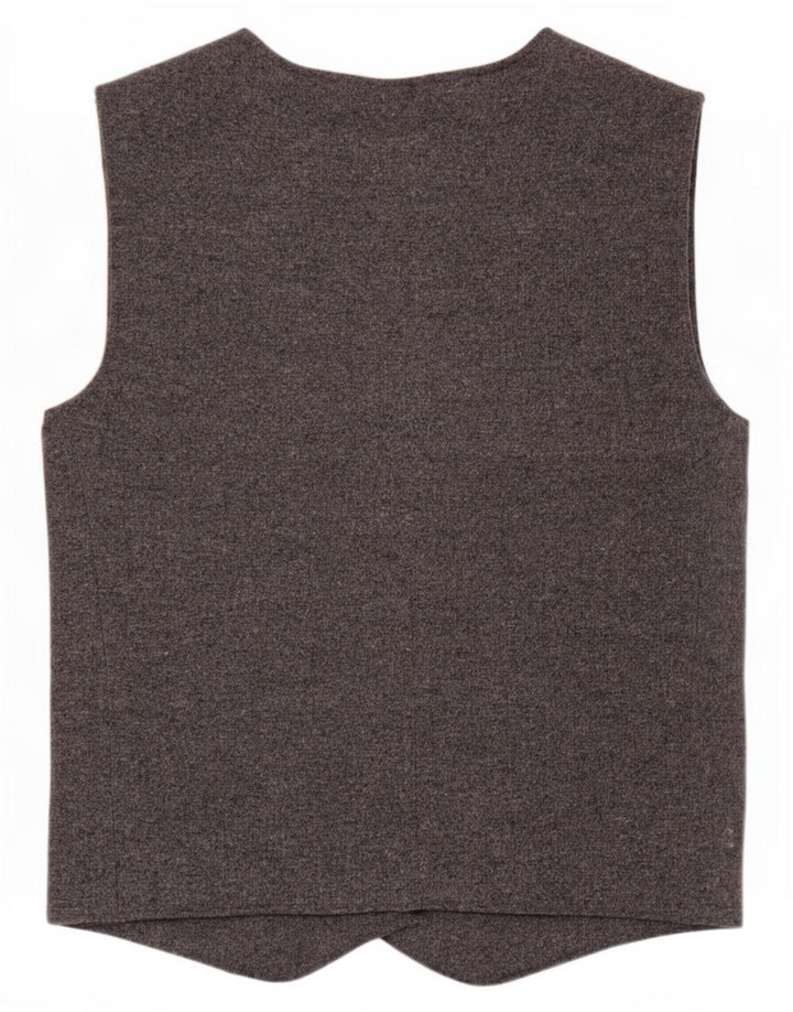 Zara Womens Knit Waistcoat UK 12 Medium Grey Polyester