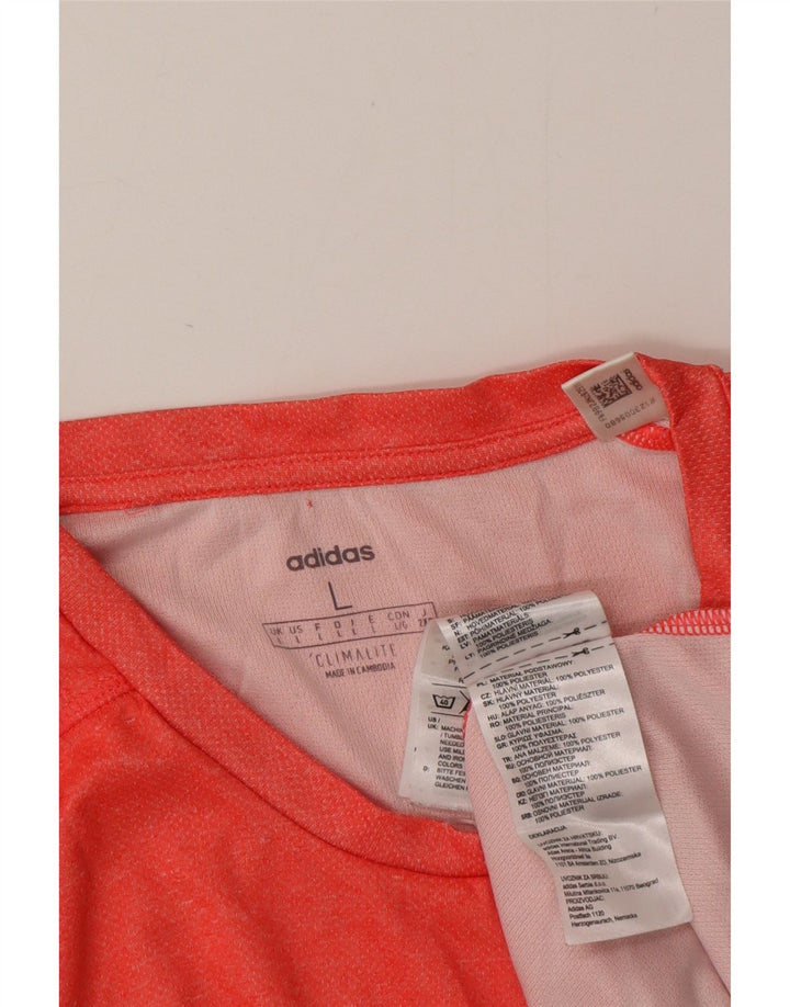 Adidas Mens Climalite T-Shirt Top Large Red Polyester