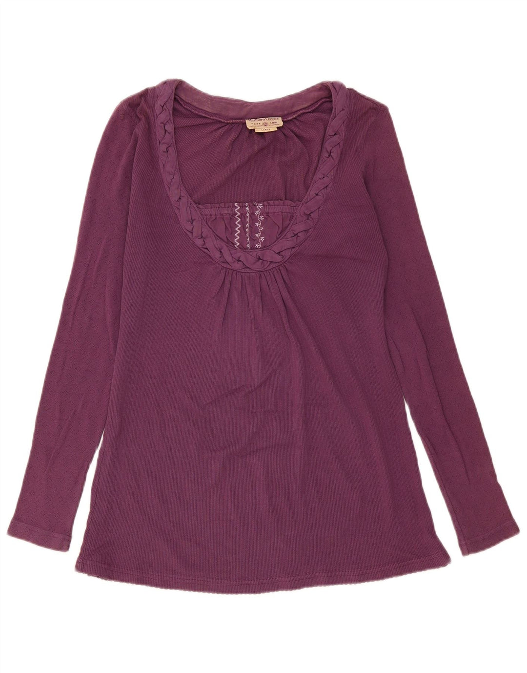 Marlboro Classics Womens Top Long Sleeve UK 14 Large Purple