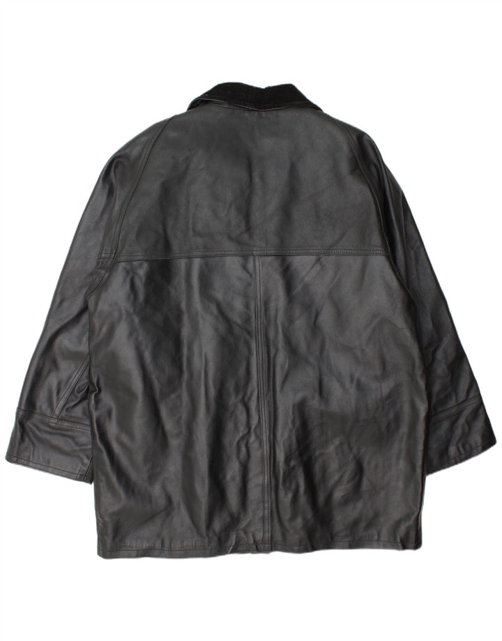 La Griffe Womens Leather Coat IT 54 3XL Black Leather