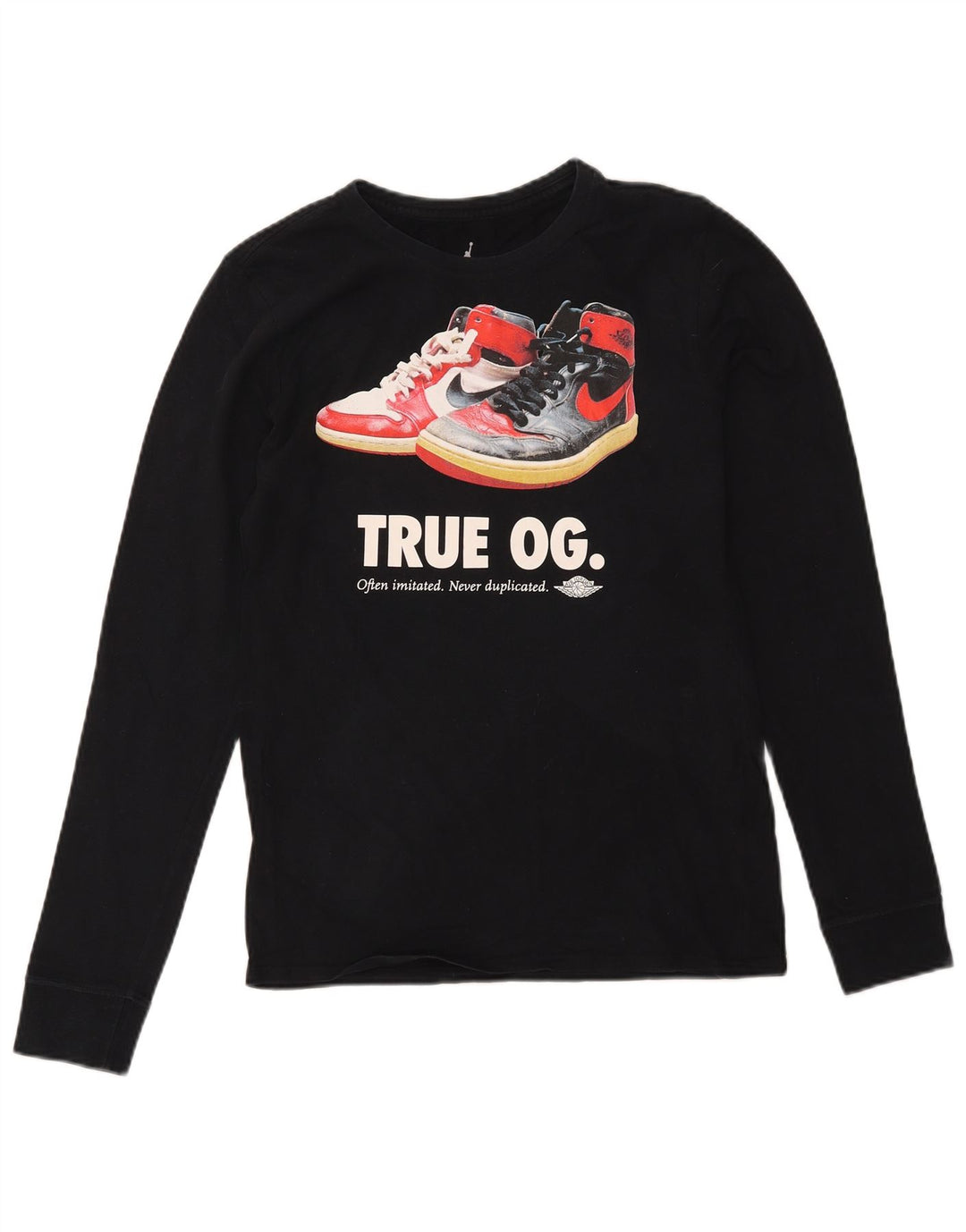 Jordan Mens Graphic Top Long Sleeve Small Black Cotton