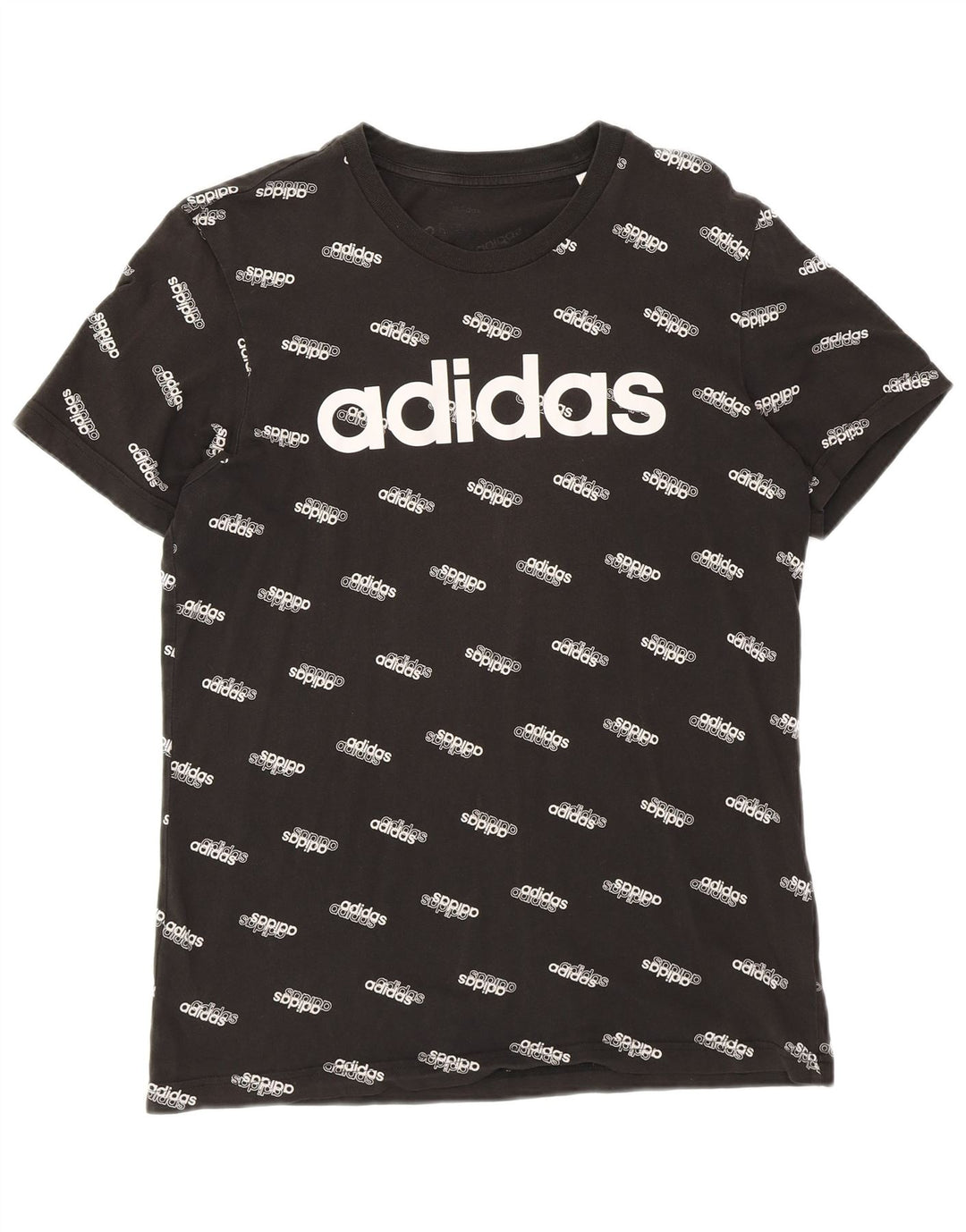 ADIDAS Mens Graphic T-Shirt Top Medium Black Cotton