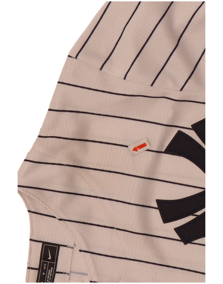 Nike Boys NBA Graphic Jersey Top 10-11 Years Medium White Striped Polyester