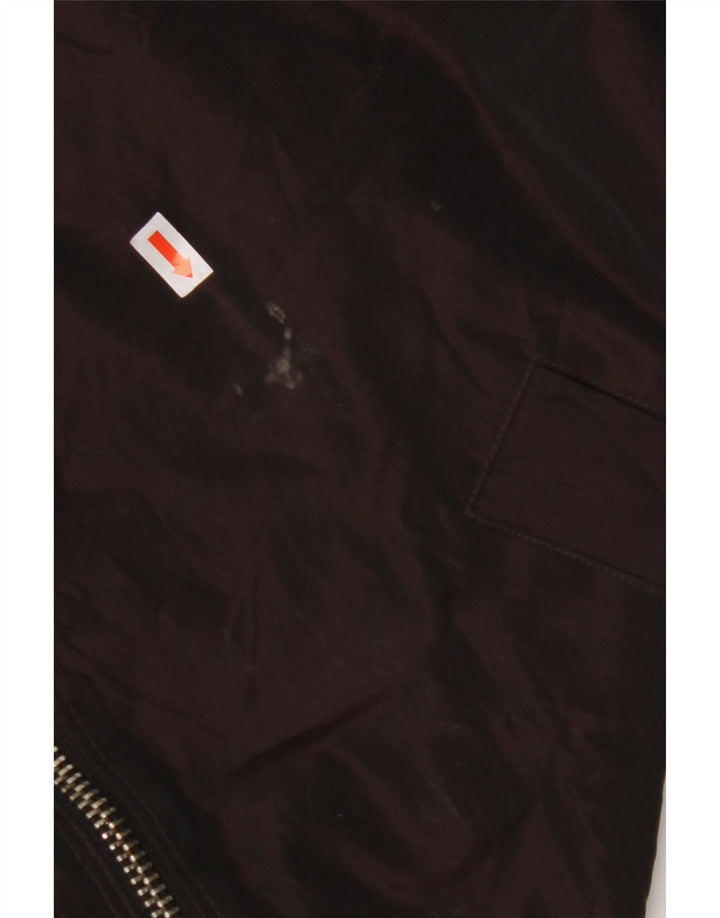 CALVIN KLEIN Womens Oversized Hooded Bomber Jacket UK 14 Medium Burgundy