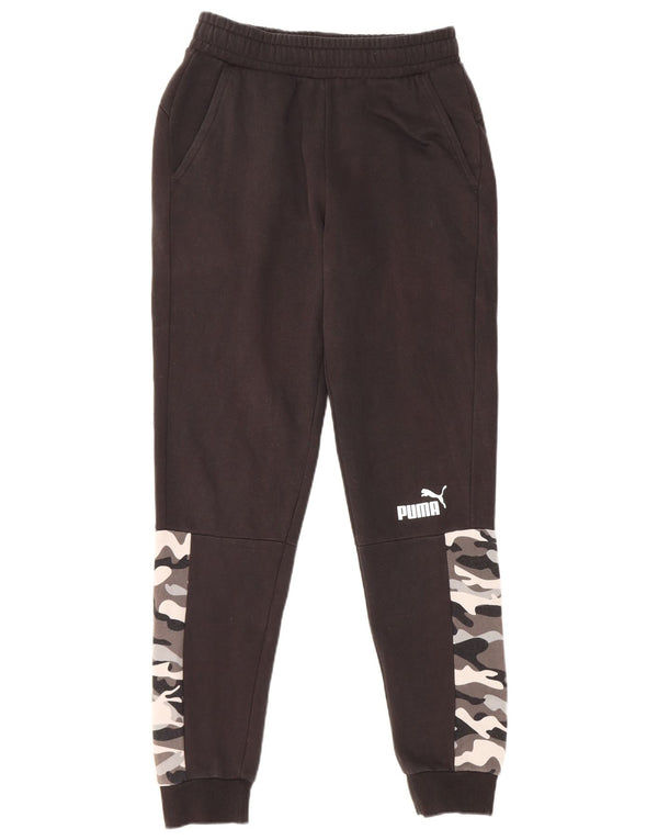 Puma Mens Tracksuit Trousers Joggers Small Black Camouflage Cotton