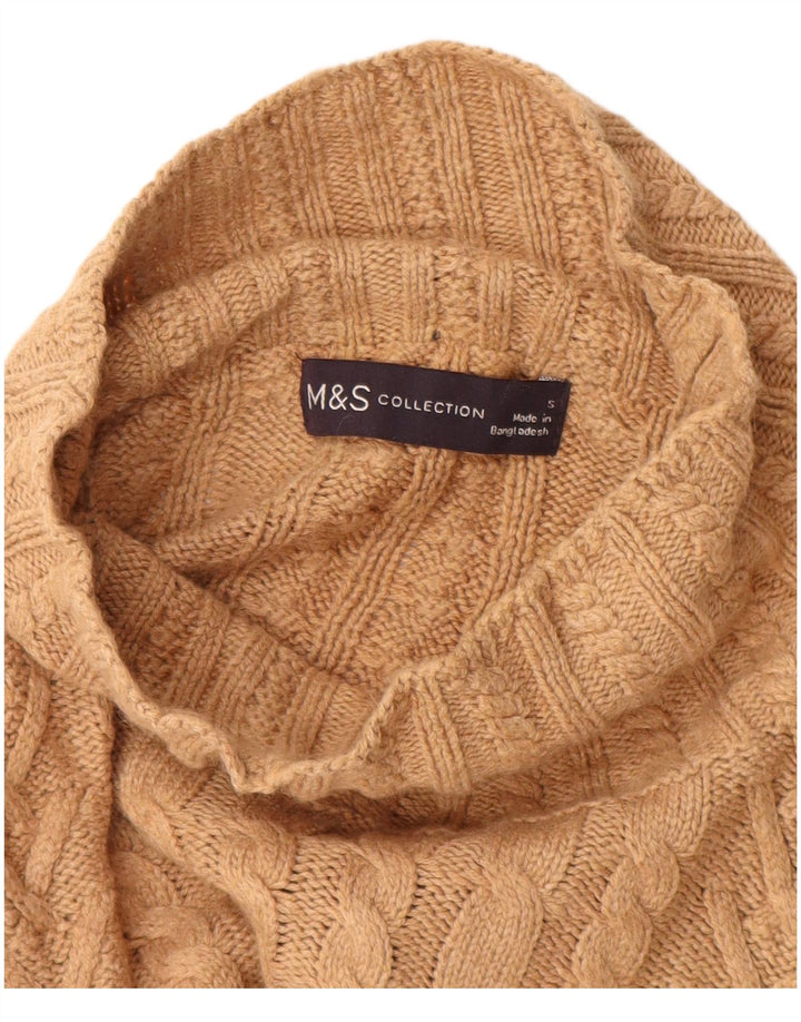 Marks & Spencer Womens Turtle Neck Jumper Sweater UK 10 Small Beige