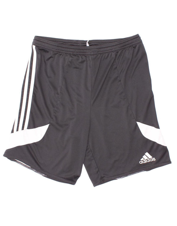 Adidas Boys Climalite Sport Shorts 13-14 Years XL Black Colourblock