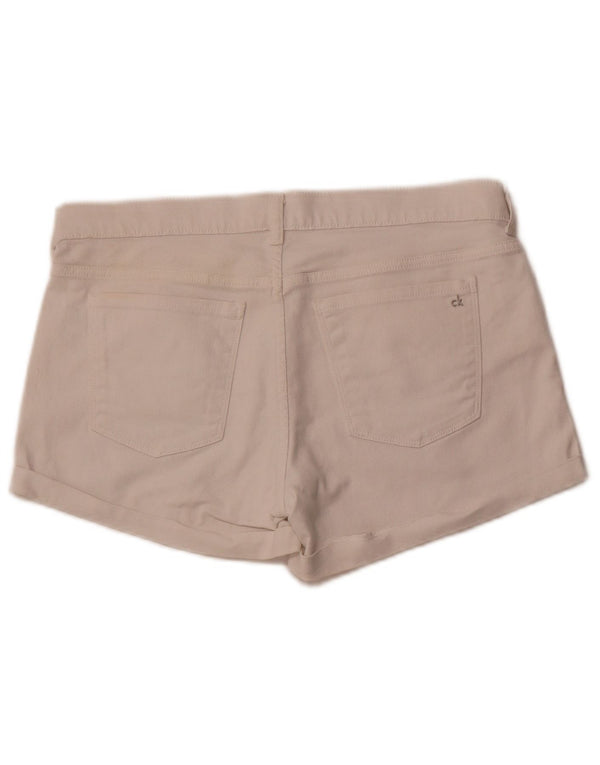 CALVIN KLEIN Womens Denim Shorts US 8 Medium W32 White Cotton
