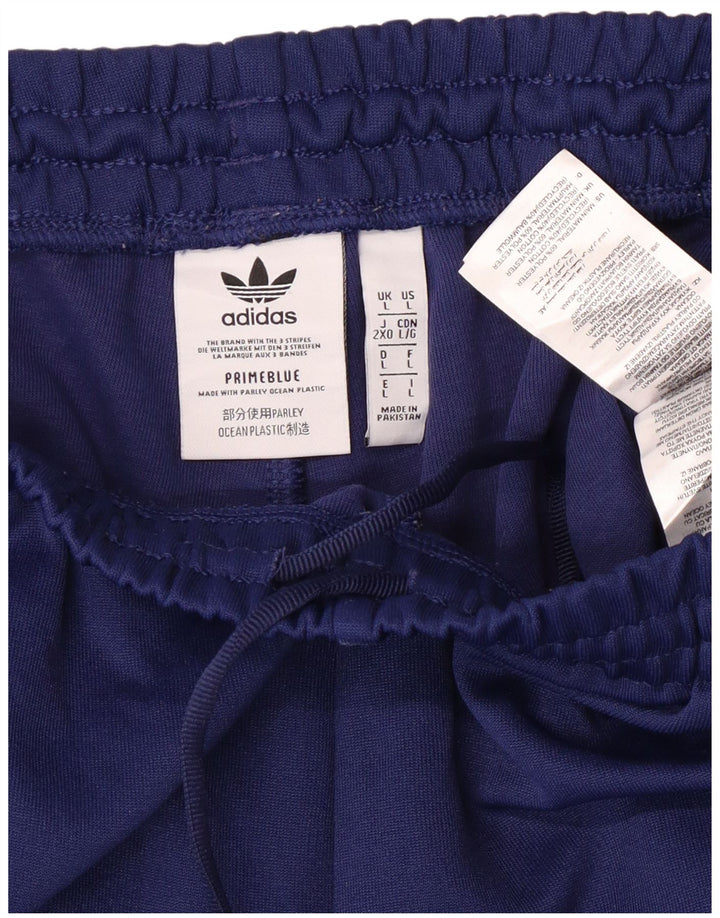 Adidas Mens Tracksuit Trousers Large Blue Striped Polyester Sports