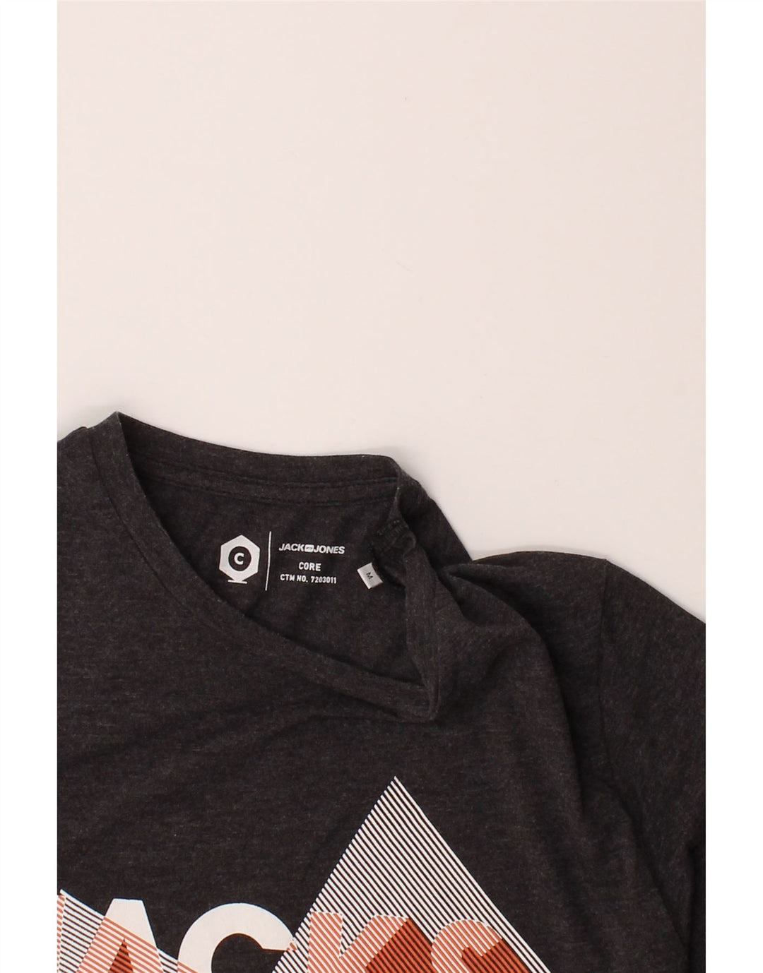 JACK & JONES Mens Graphic T-Shirt Top Medium Grey Cotton Vintage Jack & Jones and Second-Hand Jack & Jones from Messina Hembry 