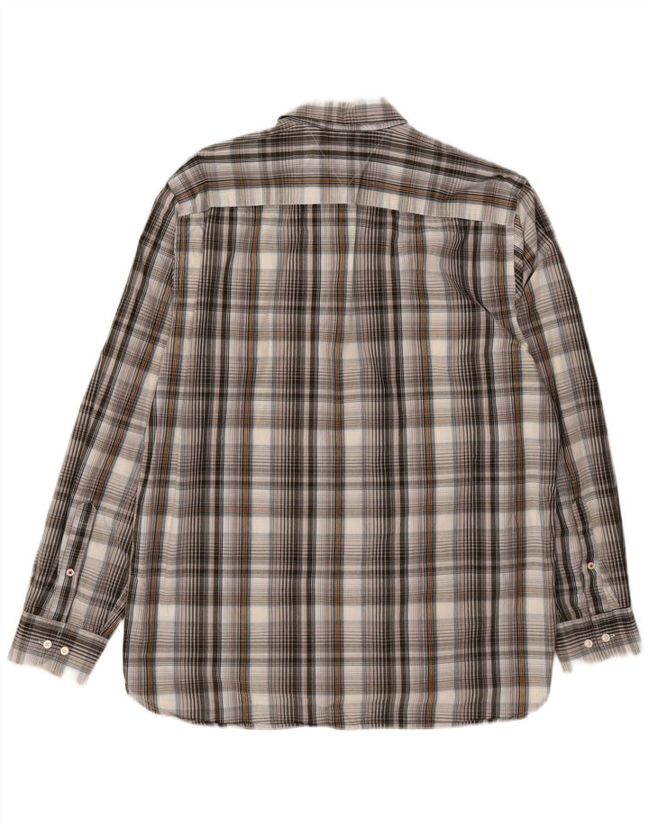 Tommy Hilfiger Mens Regular Fit Shirt XL Grey Check Cotton