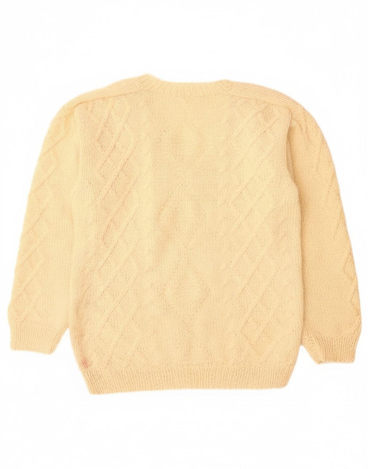 Vintage Mens V-Neck Jumper Sweater Large Beige