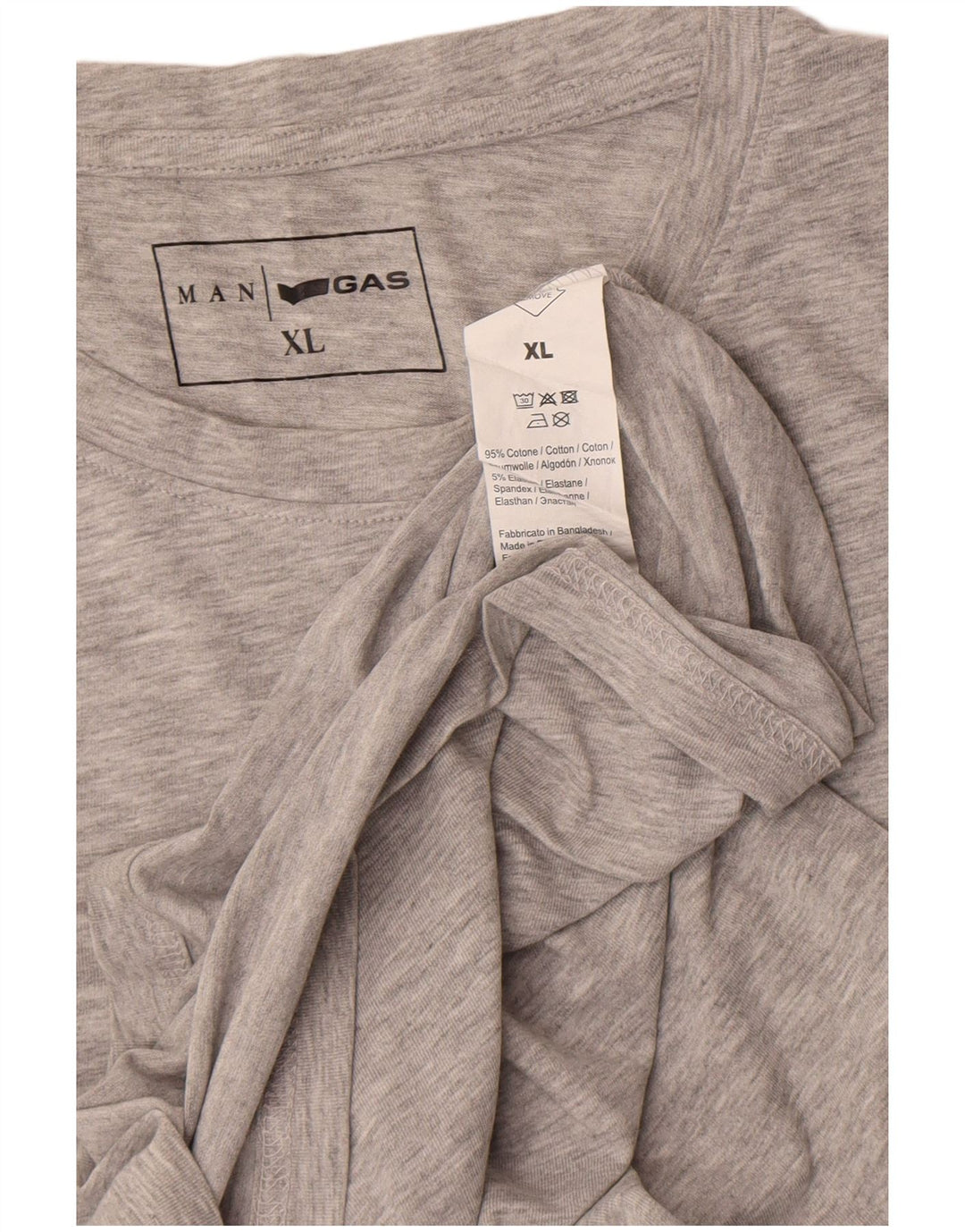 Gas Mens T-Shirt Top XL Grey Cotton