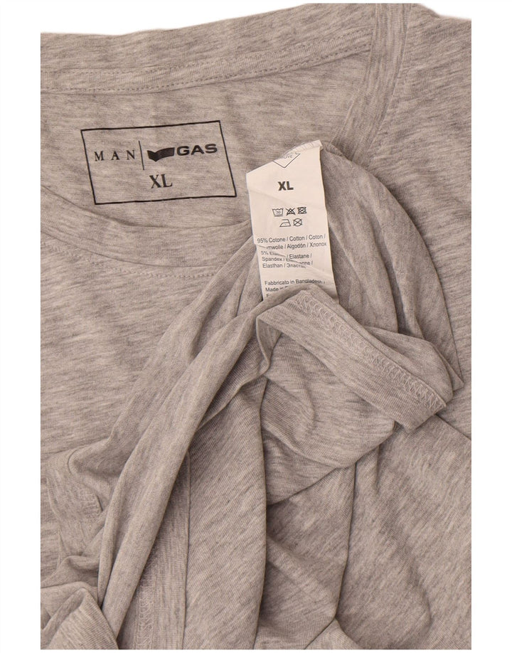 Gas Mens T-Shirt Top XL Grey Cotton