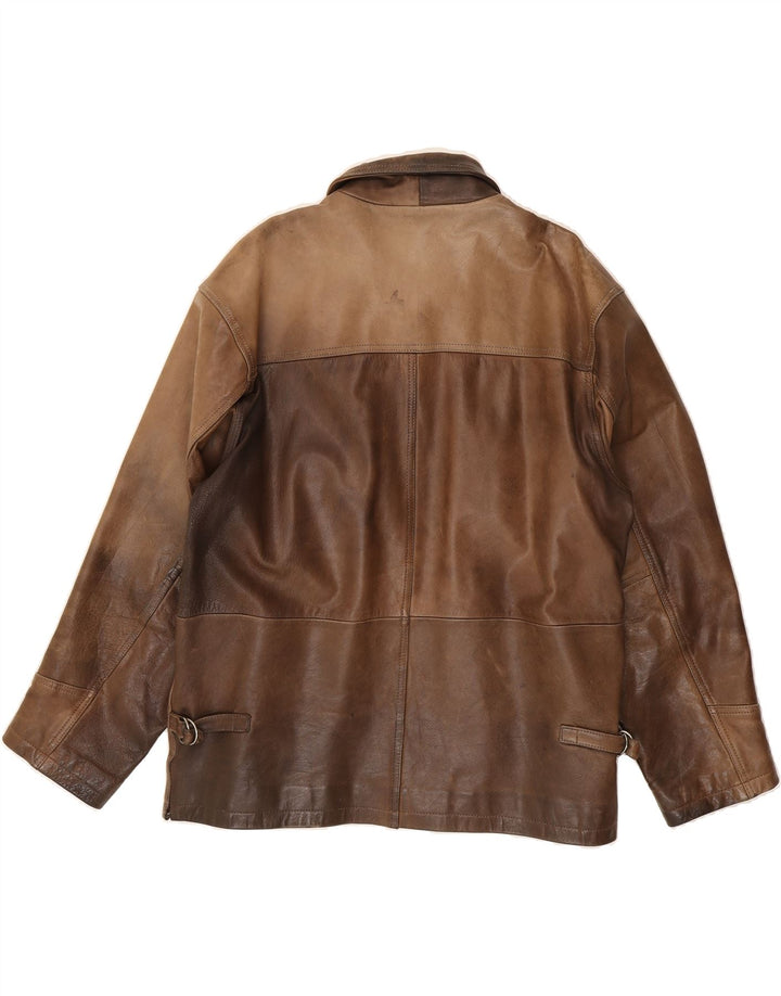 HALLHUBER Mens Leather Jacket UK 40 Large Brown Leather Vintage HALLHUBER and Second-Hand HALLHUBER from Messina Hembry 