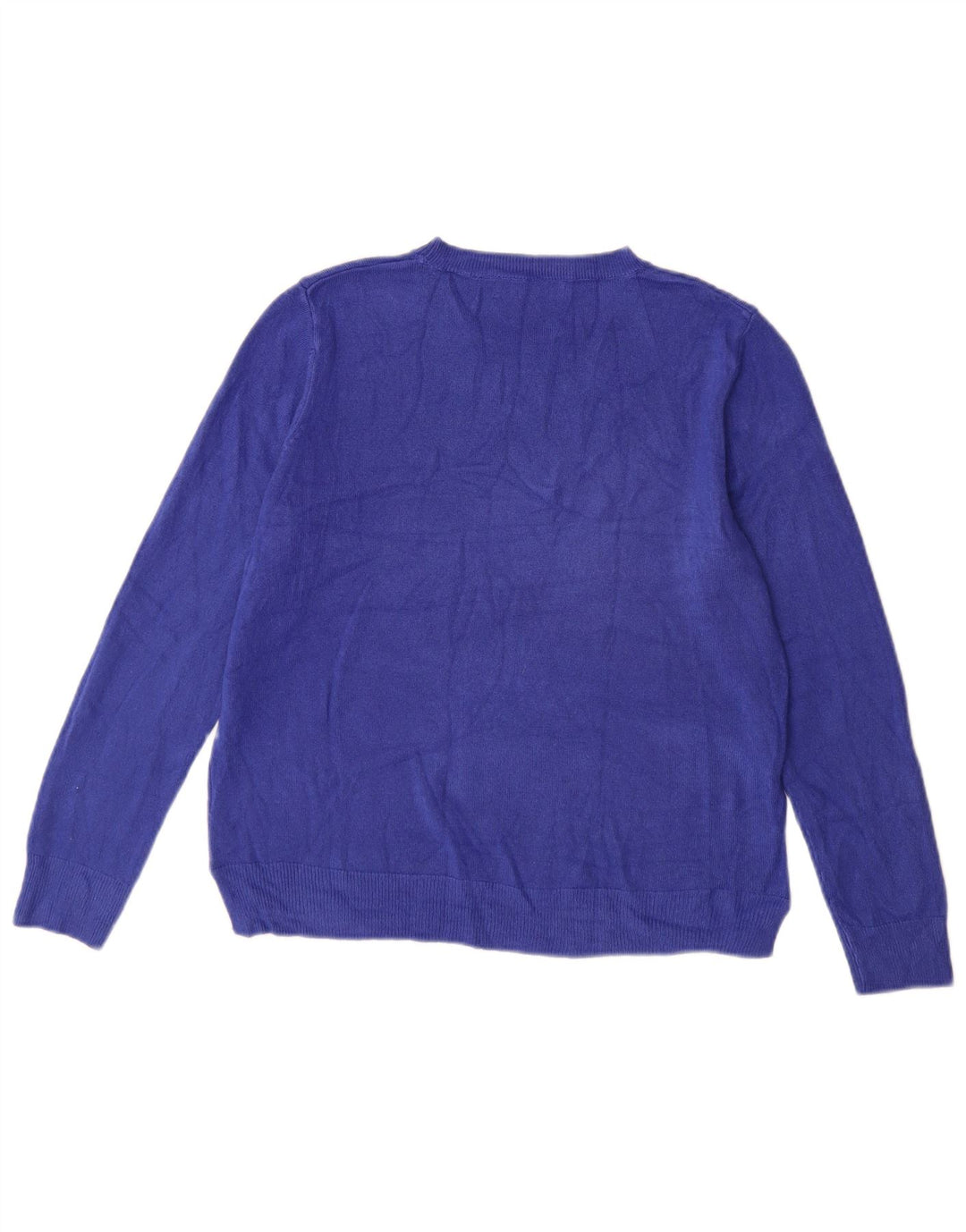 Marks & Spencer Womens Crew Neck Jumper Sweater UK 14 Medium  Blue