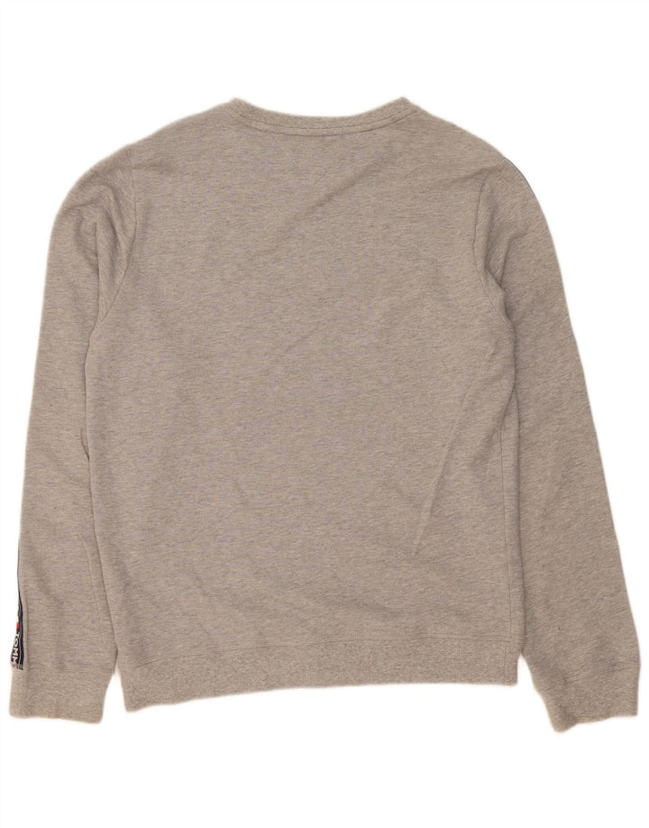 TOMMY HILFIGER Mens Graphic Sweatshirt Jumper Large Grey Colourblock