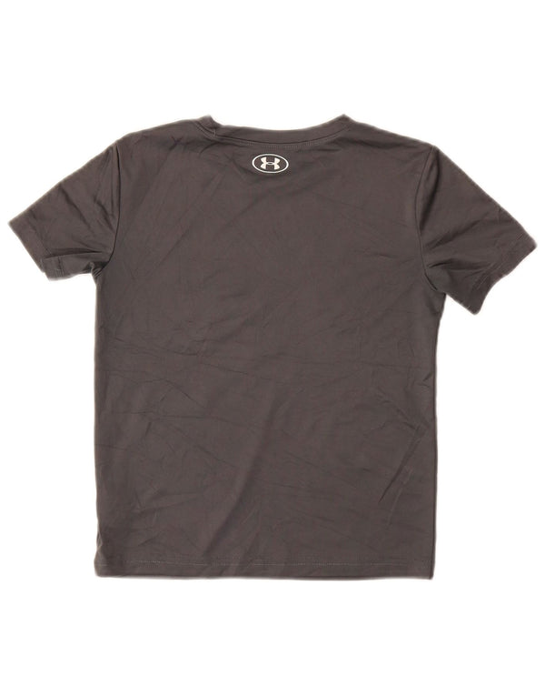 UNDER ARMOUR Boys Graphic T-Shirt Top 5-6 Years Grey Polyester