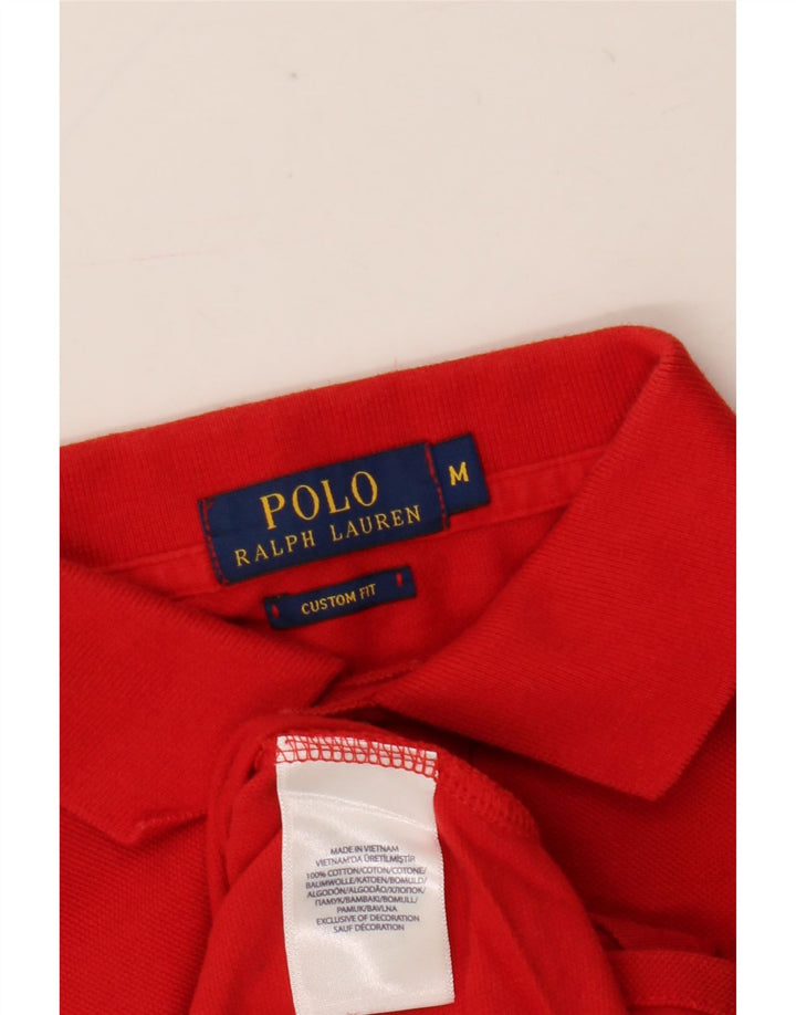 Polo Ralph Lauren Mens Custom Fit Polo Shirt Medium Red Cotton