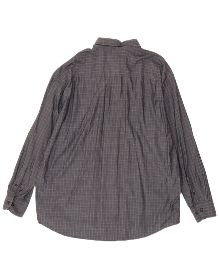 DANIEL HECHTER Mens Shirt 2XL Grey Check Cotton