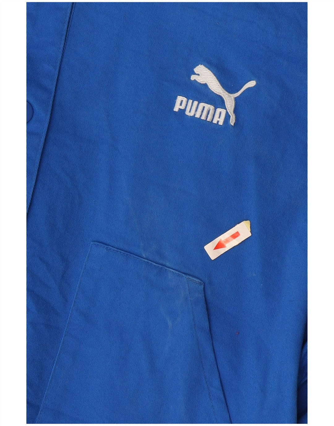PUMA Womens Crop Bomber Jacket UK 14 Medium Blue Cotton