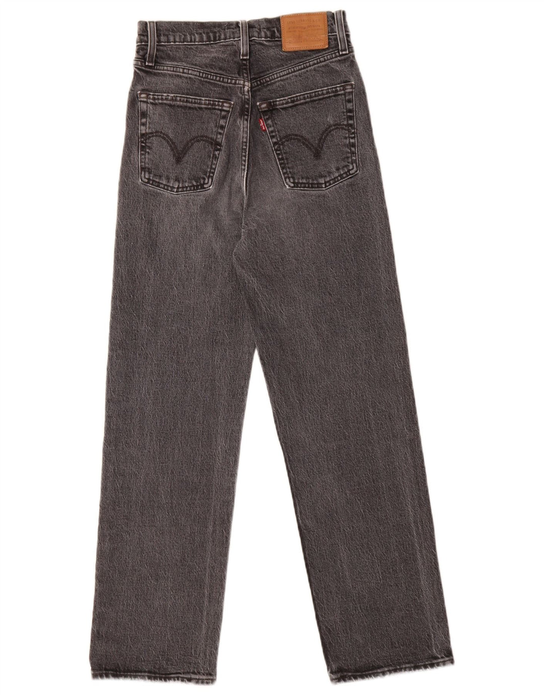Levi's Womens Ribcage Straight Jeans W25 L27 Grey Cotton