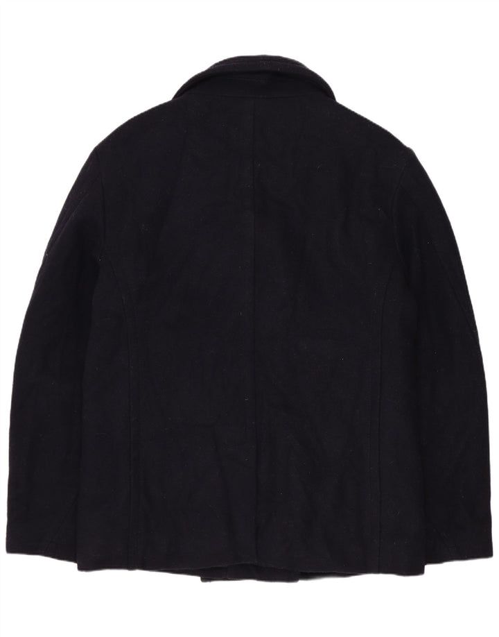 Superdry Womens Pea Coat UK 18 XL Navy Blue Wool