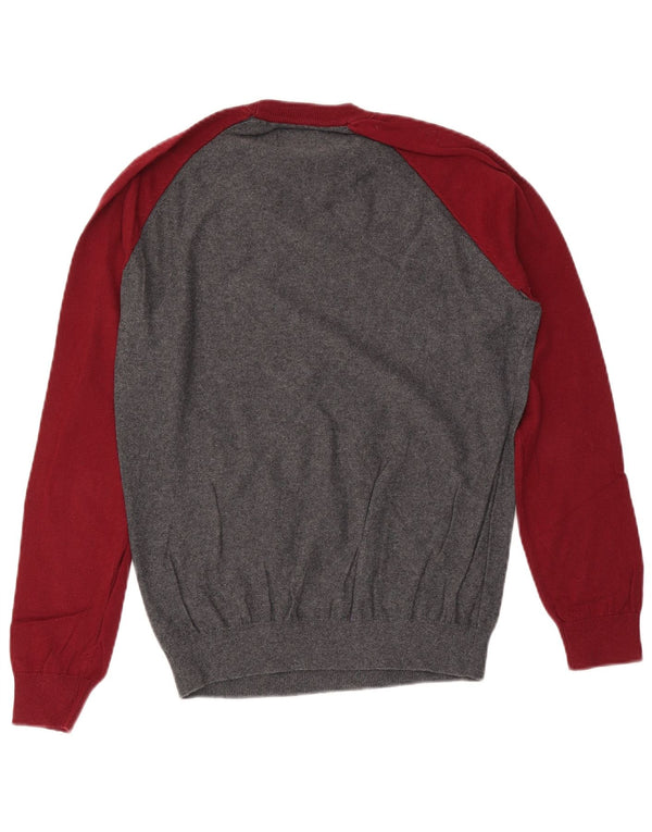 Jack Wills Mens Crew Neck Jumper Sweater Medium Grey Colourblock Cotton