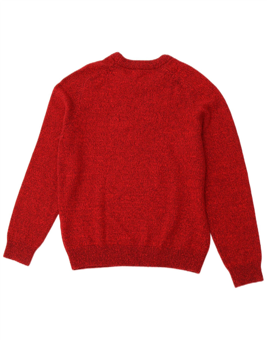LANDS END Mens Crew Neck Jumper Sweater Medium Red Flecked Cotton