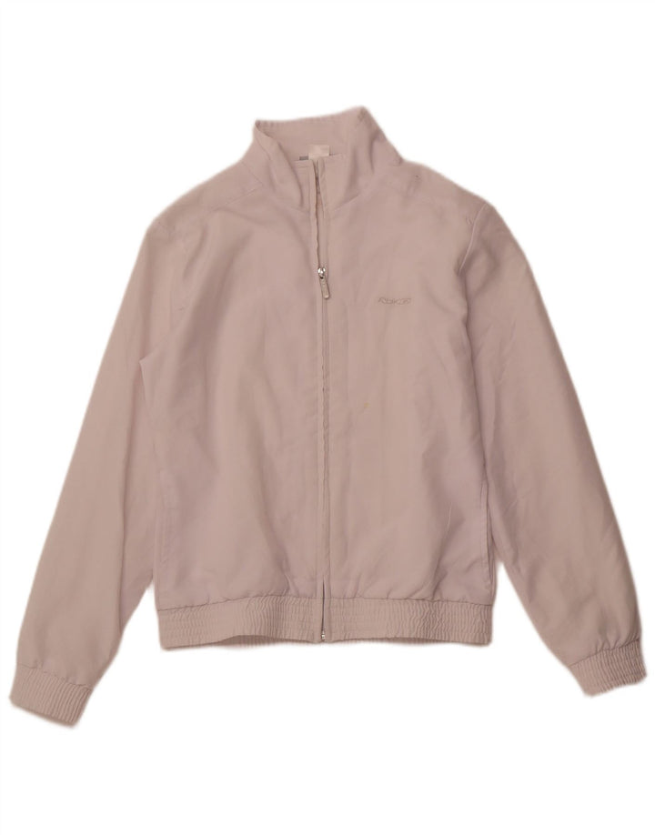 REEBOK Womens Tracksuit Top Jacket UK 12 Medium White Polyester